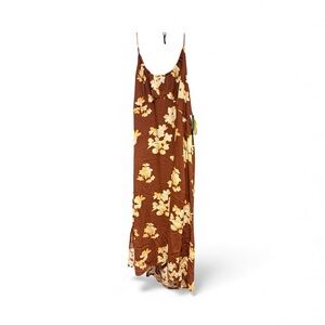 BP Floral Backless Dress in Brown and Cream
